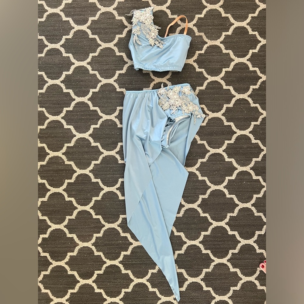 Blue 2 piece dance costume